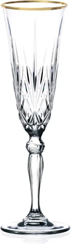 Vista 4 de Cristalería de cristal elegante y moderna para organizar fiestas y eventos, doble vaso de bebidas Old Fashion, banda dorada, juego de 4, 9 onzas.