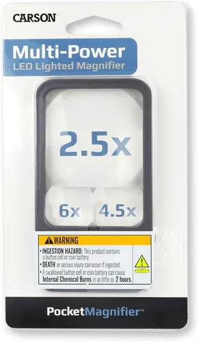 Vista 7 de Carson Lupas con iluminación LED multipotencia para lectura e inspección, juego de 6 (PM-33MU)