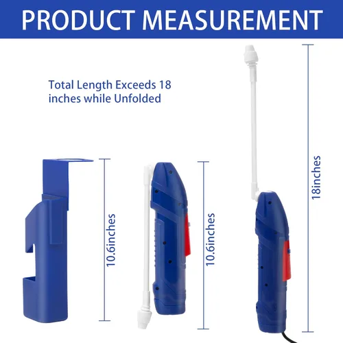 Vista 4 de Pulverizador de batería con funda, pulverizador plegable multiusos que se fija fácilmente a la mayoría de jarras de galón para jardinería, césped