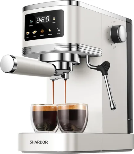 Vista 8 de SHARDOR Máquina de café expreso de 20 bares, máquina de café espresso profesional con espumador de leche y pantalla táctil, máquinas de café
