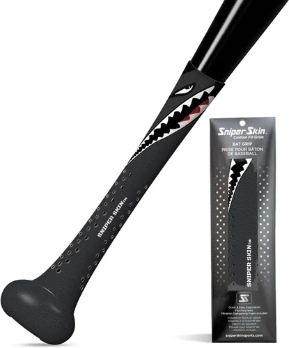 Vista 10 de SNIPER SKIN Baseball & Softball Bat Grip - Replacement Bat Grip Wrap - Easy Install, Strong, Waterproof, Tacked for Performance Negro