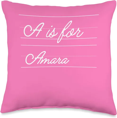 Vista 5 de Name Amara Classroom Daughter Custom School Kids Almohada personalizada A is for Amara Name Student Kindergarten, 18 x 18 pulgadas, multicolor
