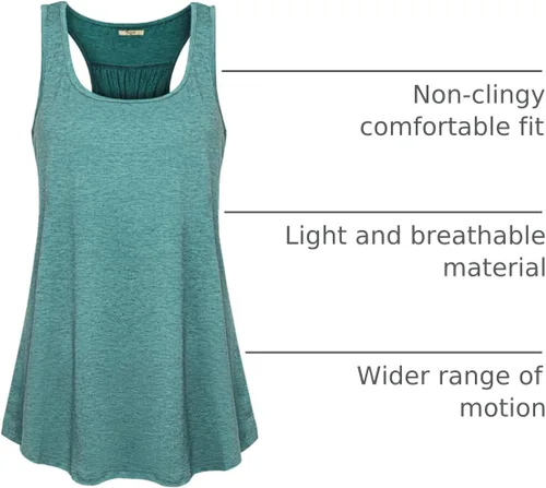Vista 27 de Cestyle - Camiseta sin mangas para mujer, cuello redondo, corte holgado, para entrenamiento