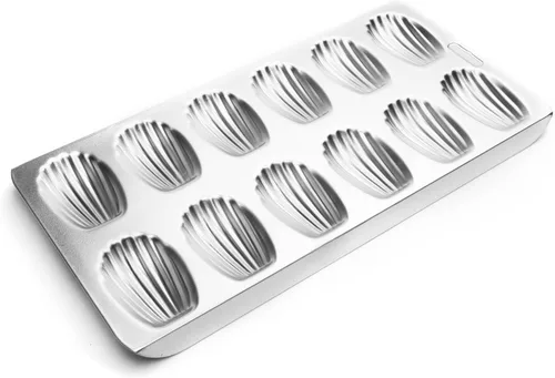 Vista 8 de Fox Run Sartén de madeleine de concha de vieira de acero inoxidable, 12 moldes para hornear galletas francesas