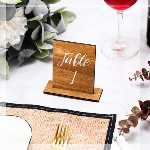 Vista 6 de Chunful 20 piezas de mesa de madera números 1-20 con soportes
