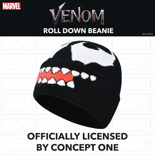 Vista 4 de Concept One Venom Intarsia - Gorro con puños enrollables, color negro, talla única, Negro