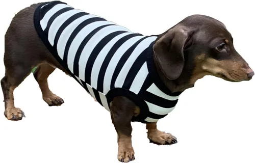 Vista 10 de D Doggy Star - Suéter de perro salchicha para perros, ropa de forro polar, abrigo de invierno (M, bolsillo azul marino)