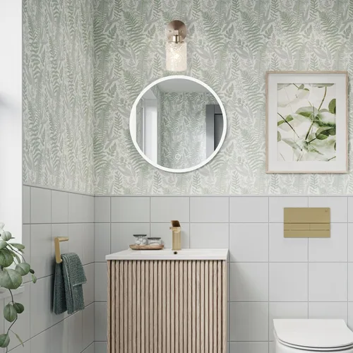 Vista 5 de ALICE HOUSE Aplique de pared de níquel cepillado, lámpara de pared de baño de granja, iluminación de pared moderna para sala de estar, dormitorio
