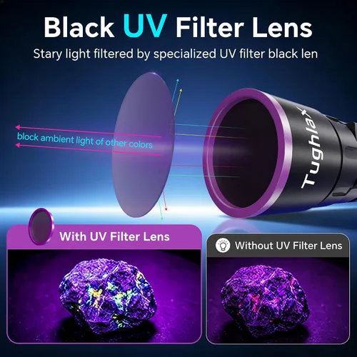 Vista 2 de Linterna de luz UV 365nm luz negra con pantalla LCD Digital