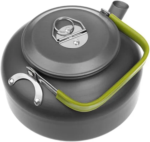 Vista 4 de LIXADA Hervidor de camping 0.8L/1.2L/1.6L para agua hirviendo, tetera de té tetera de aleación de aluminio con mango de silicona bolsa de transporte