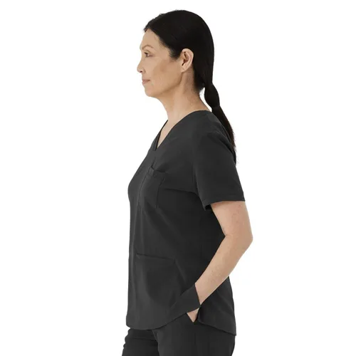 Vista 3 de Medline Lexington AVE - Camiseta médica para mujer, color morado real, talla M, cada una Negro