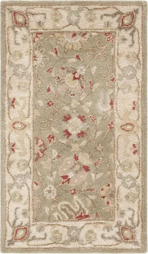 Vista 62 de SAFAVIEH Colección Antigüedades - Alfombra de 6' redonda, marrón y verde, hecha a mano, diseño oriental tradicional de lana, ideal para áreas