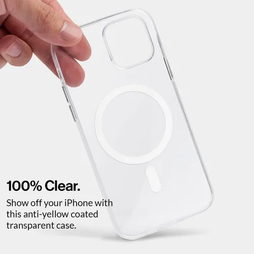 Vista 4 de totallee Funda transparente para iPhone 15 Plus con agarre extra, delgada y magnética para iPhone 15 Plus con imanes integrados (agarre transparente)
