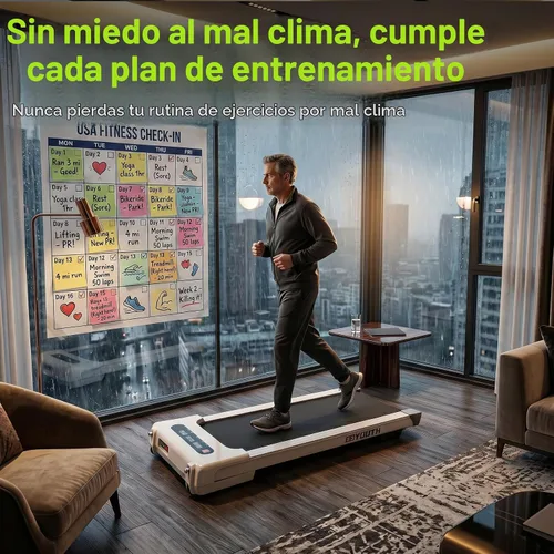 Vista 4 de APP - Cinta de correr compacta de control inteligente, máquina de correr silenciosa y cómoda con conexión de código QR y competencia divertida