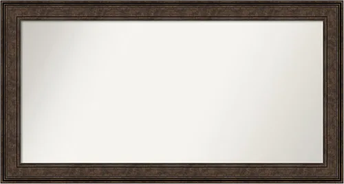 Vista 960 de Amanti Art Espejo de pared personalizado no biselado (25 x 25 pulgadas), marco de bronce acentuado, varios tamaños personalizados, espejo de baño
