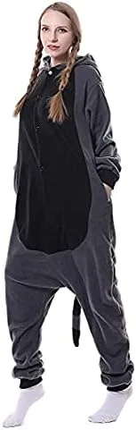 Vista 4 de Pijama unisex para adultos, para disfraz de mapache, disfraz de Halloween