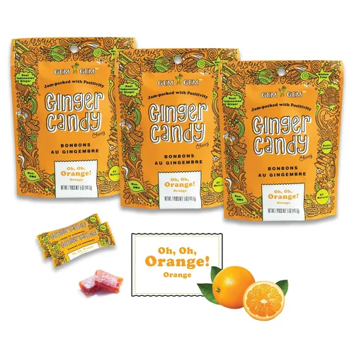 Vista 17 de Gem Gem Caramelos de jengibre masticables de sabor a limón, muestras de degustación de 1.25 oz