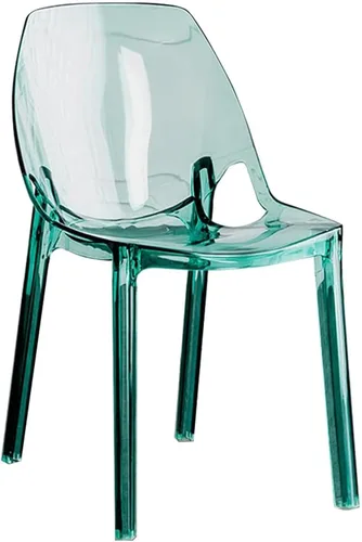 Vista 12 de Silla de comedor de acrílico moderna de mediados de siglo, silla de cocina transparente apilable con respaldo curvado para comedor, cocina, sala