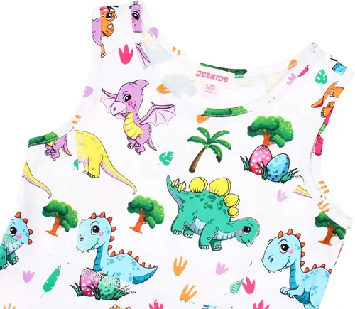 Vista 4 de Jeskids - Vestido de unicornio sin mangas para niñas.