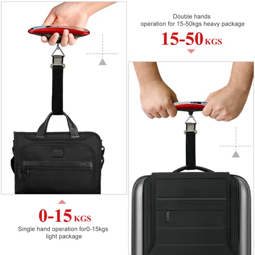 Vista 4 de MYCARBON Báscula de equipaje digital colgante para equipaje, báscula de peso portátil de viaje, báscula de pesaje de maleta con pantalla LCD