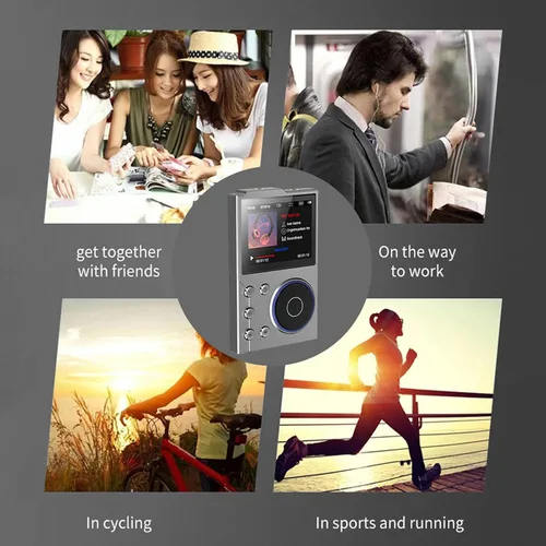 Vista 6 de Reproductor de MP3 de alta fidelidad de 16 GB con Bluetooth, reproductor de audio digital Pantalla HD de 2.4 pulgadas Reproductor de música sin