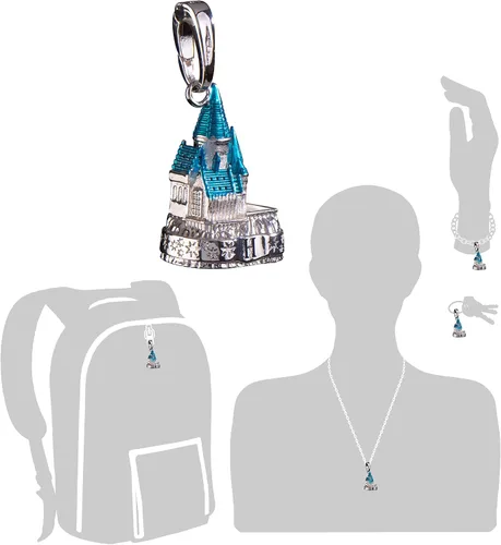 Vista 2 de The Noble Collection Lumos Harry Potter Charm No. 3 - Castillo de Hogwarts (chapado en plata)