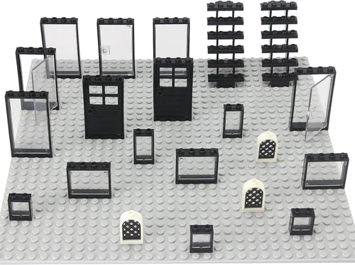 Vista 4 de Set de Ventanas y Puertas para Interior Decoración Accesorios Kit de Bloques de Construcción MOC 118 Piezas y Partes Compatibles con Principales