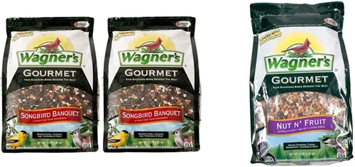Vista 8 de Wagner's 82042 Songbird Banquet - Alimento para pájaros silvestres, bolsa de 5 libras y 62067 Deluxe Treat Blend Alimento para pájaros silvestres, 4