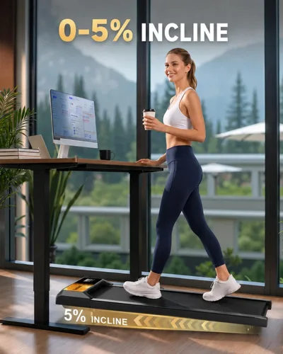 Vista 10 de Walking Treadmill Pad with 0–5-8% Incline, 2.5HP Compact Treadmill，Perfect for Running, Walking & Under-Desk Use，Quiet Operation for Home or Office