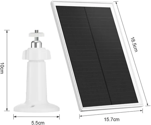 Vista 3 de Cargador de panel solar, panel solar de 6 W con puerto micro USB y USB-C, impermeable IP66, para cámara de alimentador de pájaros, timbre, cámara
