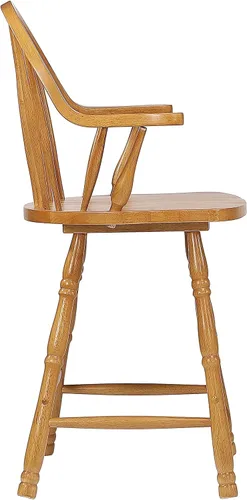 Vista 5 de Sunset Trading Selections Windsor Taburetes de bar con brazos de 24 pulgadas Taburetes de altura de mostrador con respaldos y reposabrazos, madera
