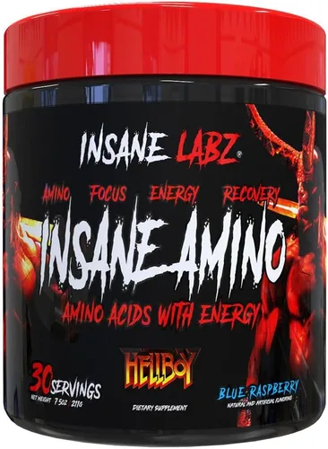 Vista 5 de Insane Labz Paquete Hellboy, psicótico Hellboy preentrenamiento y loco amino BCAA, aumenta la masa muscular, la fuerza, el enfoque y el tiempo