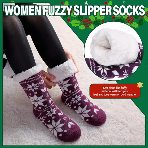 Vista 2 de Dosoni - Calcetines para mujer con forro polar suave y cálido invierno