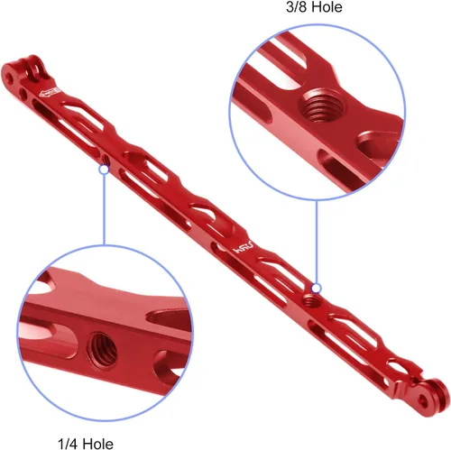 Vista 8 de HSU Kit de montaje y brazo de extensión de aluminio para manillar de bicicleta, montaje en poste de metal, soporte de brazo de extensión para GoPro