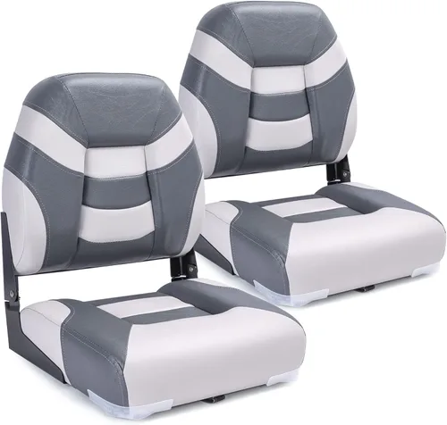 Vista 11 de Asiento plegable marino de respaldo bajo premium, tornillos de acero inoxidable incluidos