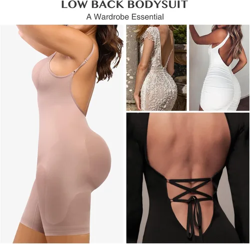 Vista 2 de FeelinGirl Body de espalda baja para mujer, con control de abdomen, sin costuras, moldeador de cuerpo