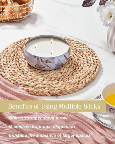 Vista 39 de M&SENSE Velas aromáticas de bayas cítricas, vela grande de lata de soja de 3 mechas, más de 40 horas de tiempo de combustión, cera vegana 100%