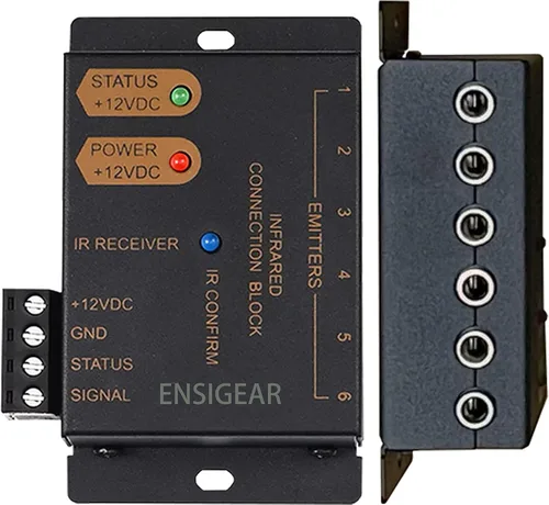 Vista 8 de Kit de repetidor IR, sistema de repetidor IR, extensor de control remoto IR, control de 1 a 18 dispositivos. Soporta hasta 100 pies, receptor