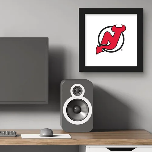 Vista 6 de Trends International Gallery Pops NHL New Jersey Devils - Póster de pared con logotipo primario, 12.00 x 12.00 pulgadas, versión de marco negro