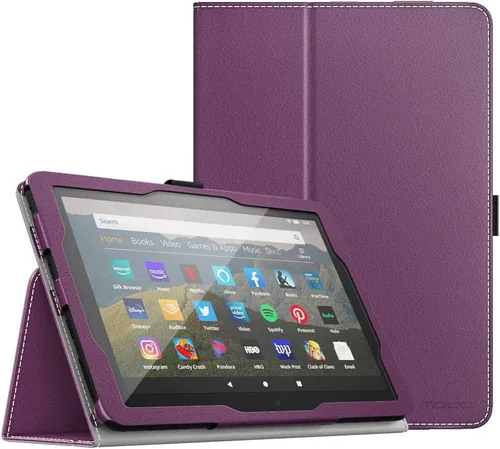 Vista 30 de MoKo - Funda compatible con la tablet Kindle Fire HD 8 y 8 Plus (10ª generación, versión de 2020), funda de soporte plegable y diseño delgado