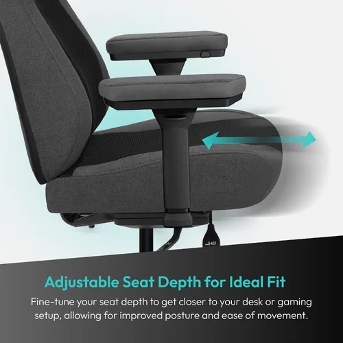 Vista 6 de ThunderX3 CORE Smart MESH Silla de juegos Gaming Negra y Gris Oscuro – Silla ergonómica de oficina, soporte lumbar automático, mecanismo Tela