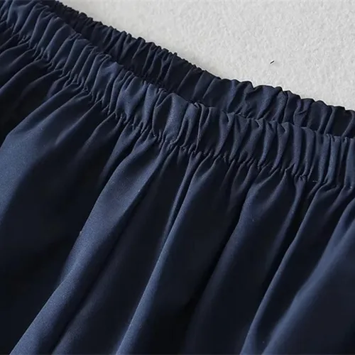 Vista 2 de Duyang Pantalones de paracaídas de pierna ancha para mujer, de cintura alta, rectos, Y2K