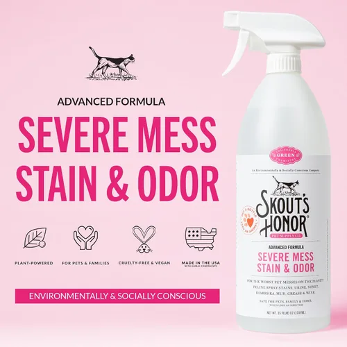 Vista 2 de SKOUT'S HONOR Cat Severe Mess - Quitamanchas y olores, 35 onzas