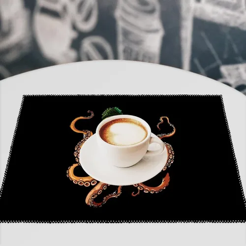 Vista 7 de Cephalopod Octopus Placemats Set of 6 Resistant Table Mats Washable Place Mats for Dinner Party Table Decoration