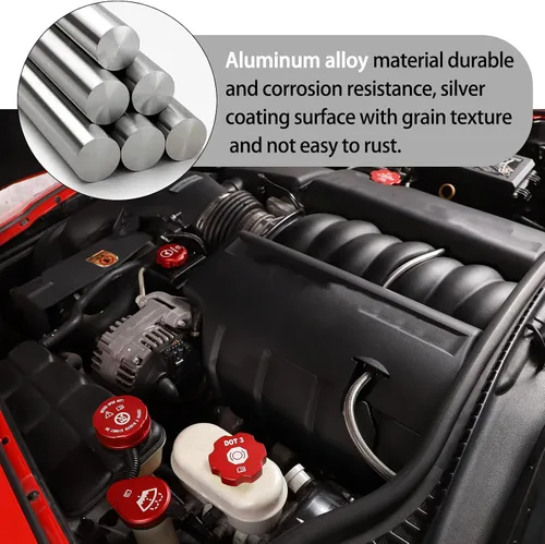 Vista 5 de Lcojicep Tapa de aceite del motor, tapa del radiador, tapa de limpiaparabrisas, tapa de líquido de frenos, cubierta de tapa de líquido, compatible