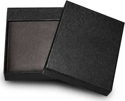 Vista 7 de KALMOR Cartera de cuero plegable con bloqueo RFID para hombre con ventana de identificación