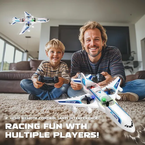 Vista 12 de RC Drone Control Remoto Avión RC Aviones 2.4GHz Foam V17 Jet Fighter Stunt, 360° resistente a caídas Stunt Spin Luz remota Avión RC con 2