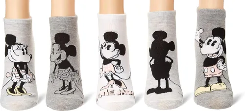 Vista 2 de Disney Mickey Mouse - Paquete de 5 calcetines invisibles para mujer Gris Multi