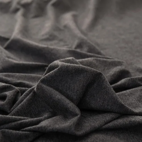 Vista 5 de Pure Era - Sábana plana de punto de jersey 100% algodón, supersuave, cómoda, transpirable (1 paquete, tamaño Queen, gris carbón)