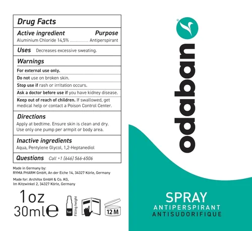 Vista 10 de Desodorante antitranspirante odaban, fuerza clínica y protección, desodorante para hombres y mujeres para sudoración escisiva e hiperhidrosis, sin